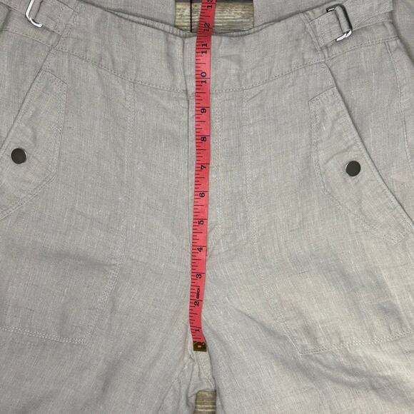 Athleta 100% Linen Woven Tan Relaxed Straight Leg Beachy Trousers Womens Sz 4 - Picture 4 of 10